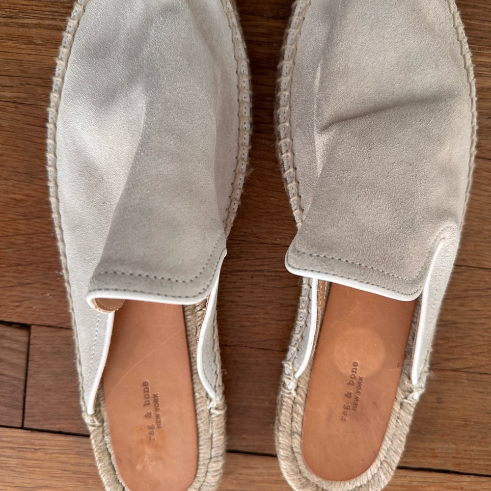rag&bone Gray Suede Espadrille Loafers